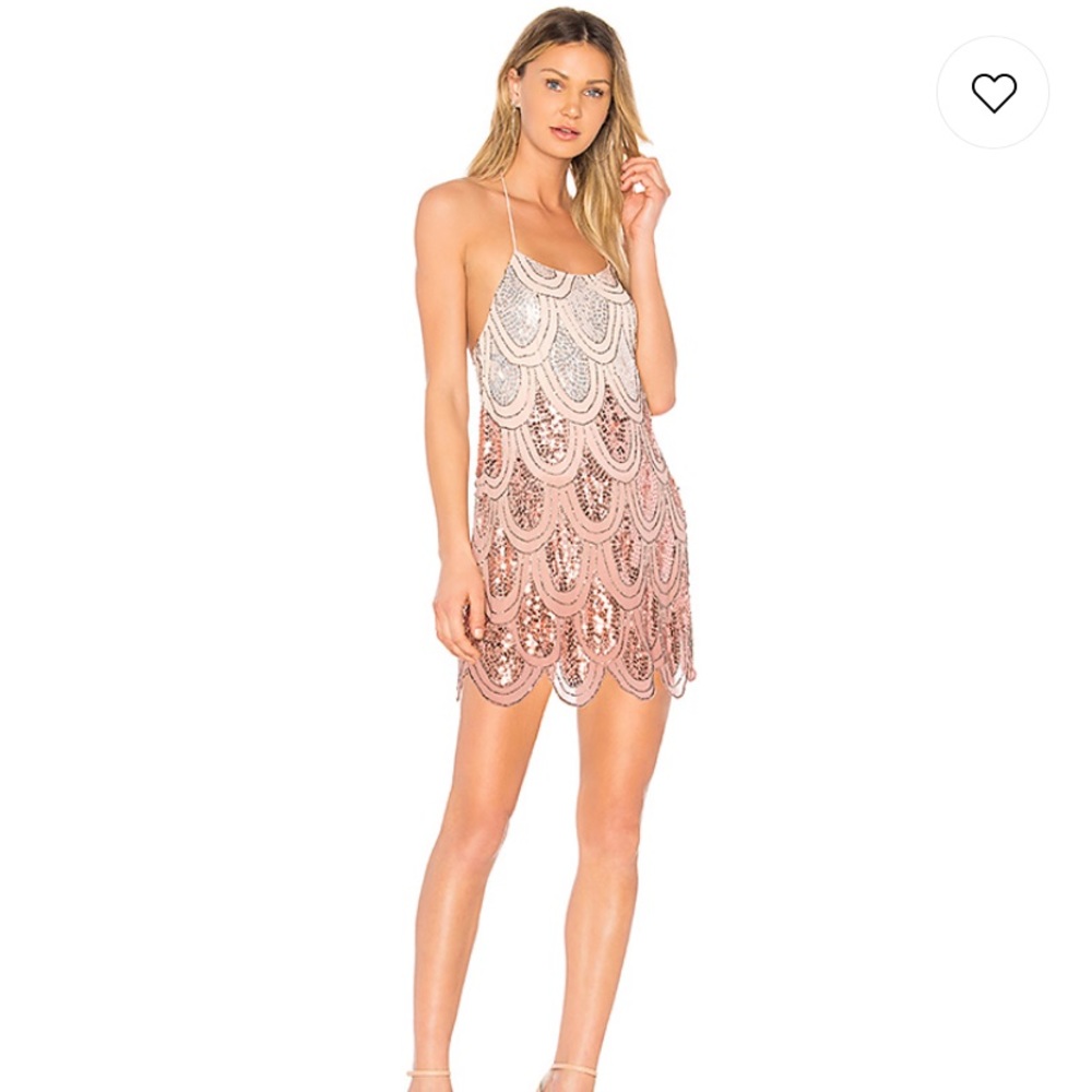 NBD Dress Mini Dame Pink Champagne Sequin SzS